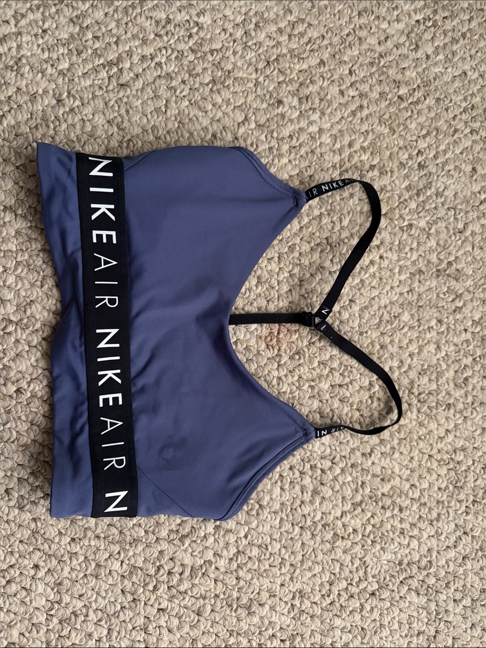 Nike Air Women's Slate Blue Sports Bikini Top with Black Band